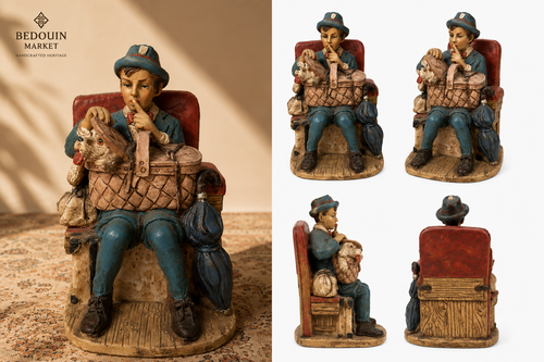 Boy with Puppy Decorative Figurine