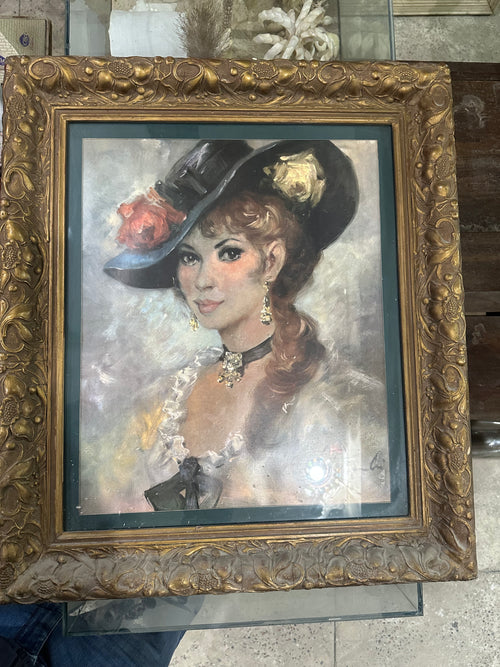 French Belle Époque Portrait (c.1900) – Gilded Art Nouveau Frame