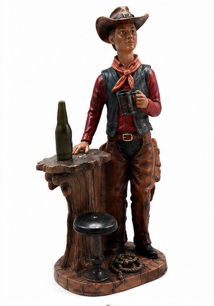 Cowboy Boy at Bar Decorative Figurine