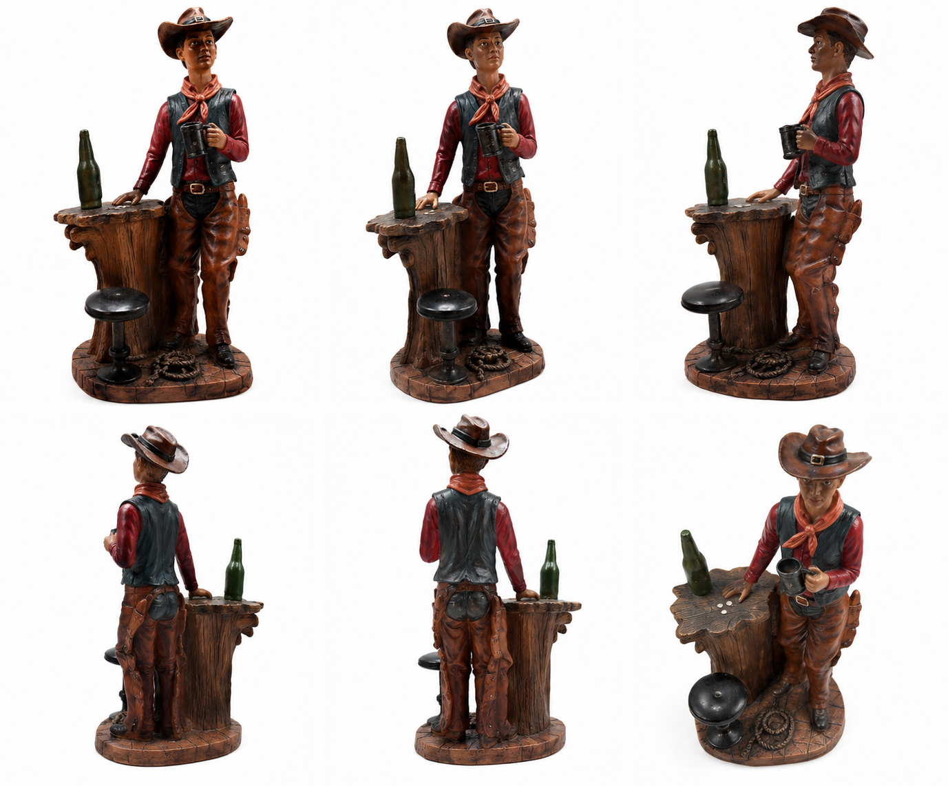 Cowboy Boy at Bar Decorative Figurine